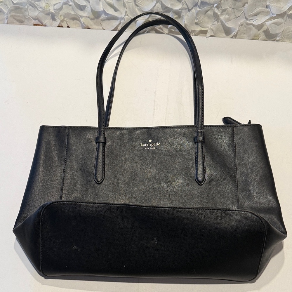 Kate Spade Black Leather Tote Bag